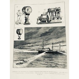 1888 UI ELECTRICITÉ MER NAVIRE FRANCAIS ECLAIRAGE PROJECTEUR ELECTRIQUES