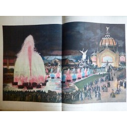 1889 I ELECTRICITÉ EXPOSITION UNIVERSELLE FONTAINE LUMINEUSE JEU LUMIERE COULEUR