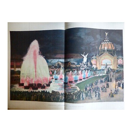 1889 I ELECTRICITÉ EXPOSITION UNIVERSELLE FONTAINE LUMINEUSE JEU LUMIERE COULEUR