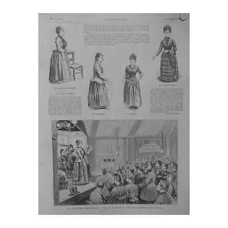 1889 I FEMME FEMINISME CLUB FEMMES ELECTIONS MME ASTIE DE VALSAYRE TRIBUNE