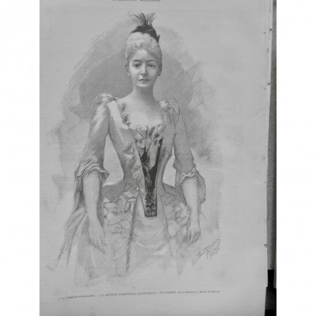 1889 IM MLLE BARTET ADRIENNE LECOUVREUR COMEDIENNE REPRISE DESSIN KREDER