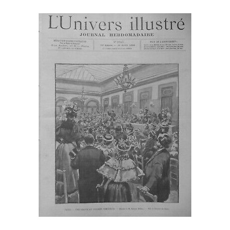 1896 FEMME FEMINISME PARIS SEANCE CONGRES DESSIN M.GEORGES REDON