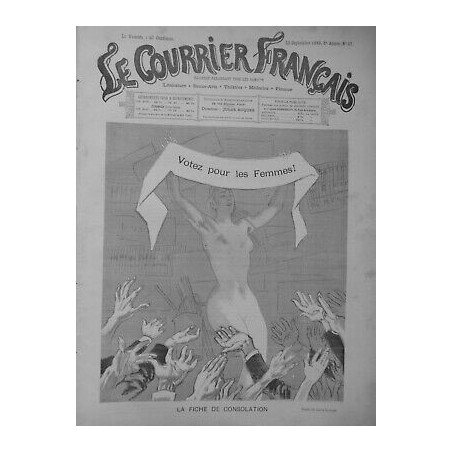 1889 FEMME FEMINISME FICHE CONSOLATION VOTE FEMMES