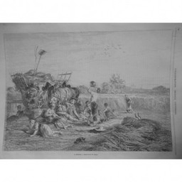 1863 I LA MOISSON DESSIN M.CH.JACQUE