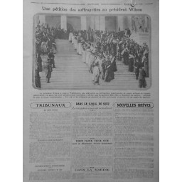 1916 FEMME FEMINISME PETITION SUFFRAGETTES PRESIDENT WILSON