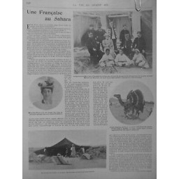 1916 FEMME FEMINISME EXPLORATRICE VOYAGEUSE FRANCAISE SAHARA MME JEAN POMMEROL