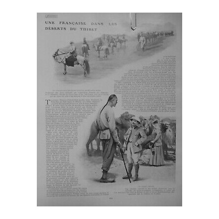 1908 FEMME FEMINISME EXPLORATRICE VOYAGEUSE FRANCAISE DESERT THIBET