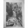 1863 MI VALLEE CHAMONIX CASCADE SAINT GERMAIN LES BAINS DESSIN M.EUGENE DESHAYES