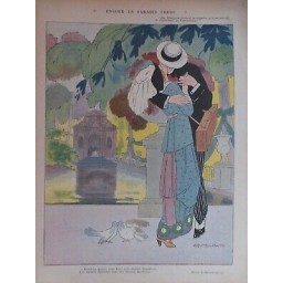 1912 FEMME FEMINISME FLAPPERS HUMOUR BAISERS DEFENDUS