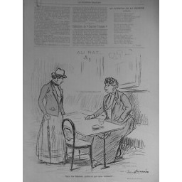 1890 FEMME FEMINISME FLAPPERS BAR DESSIN J.L.FORAIN