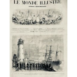 1872 MI PHARE HAVRE TOUR JETEE FANFARE ORPHEON WASHINGTON PORT