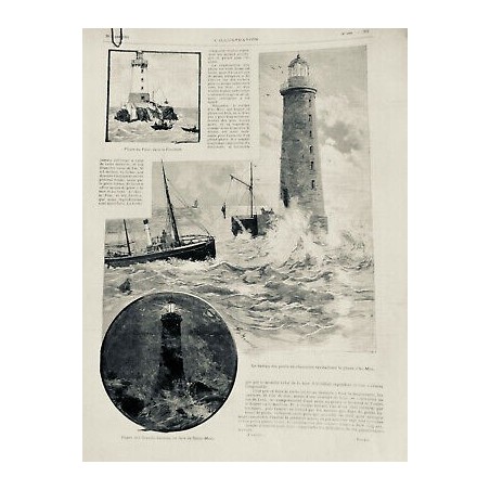 1891 I PHARE D AR MEN PHARE DU FOUR FINISTERE PHARE GRANDS JARDINS SAINT MALO