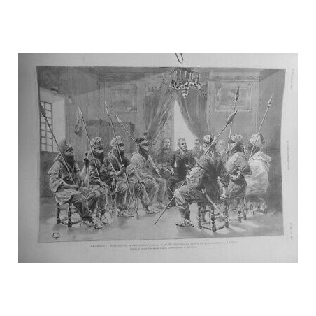 1892 I ALGERIE ALGER ENTREVUE TOUAREG CAMBON GOUVERNEMENT PALAIS