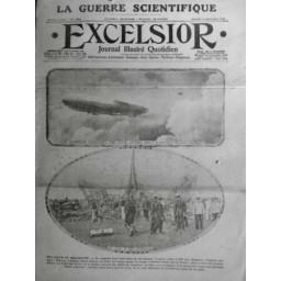 1915 E DIRIGEABLE GUERRE ZEPPELIN AVION CHASSE CHUTE