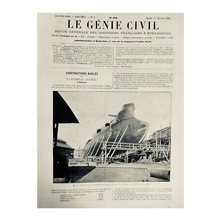 1894 GC CONSTRUCTION NAVALE LANCEMENT CROISEUR DESCARTES NANTES