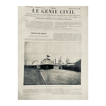 1895 GC CONSTRUCTION NAVALE FLOTTE BRITANNIQUE MAJECTIC CUIRASSE LANCEMENT