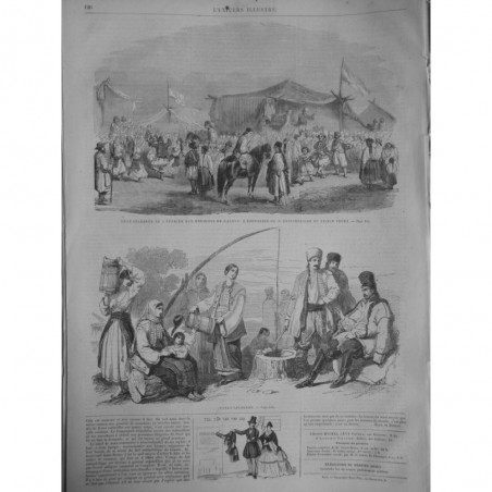 1863 UI FETE ENVIRONS GALATZ ANNIVERSAIRE PRINCE COUZA TYPES VALAQUES