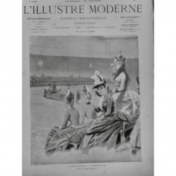 1888 IM AMAZONE CONCOURS HIPPIQUE TRIBUNE FEMME JUMELLE CHEVAL SAUT GERBAULT