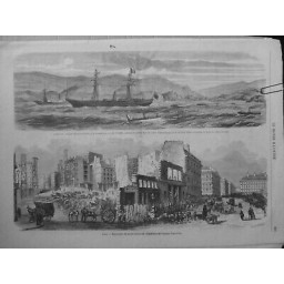 1869 MI PARIS EMBELLISSEMENT DEMOLITION ANCIEN VAUDEVILLE PERCEMENT RUE REAUMUR