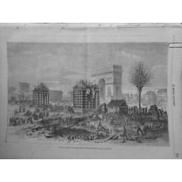 1860 MI PARIS EMBELISSEMENT DEMOLITION BARRIERES ASPECT PLACE ETOILE