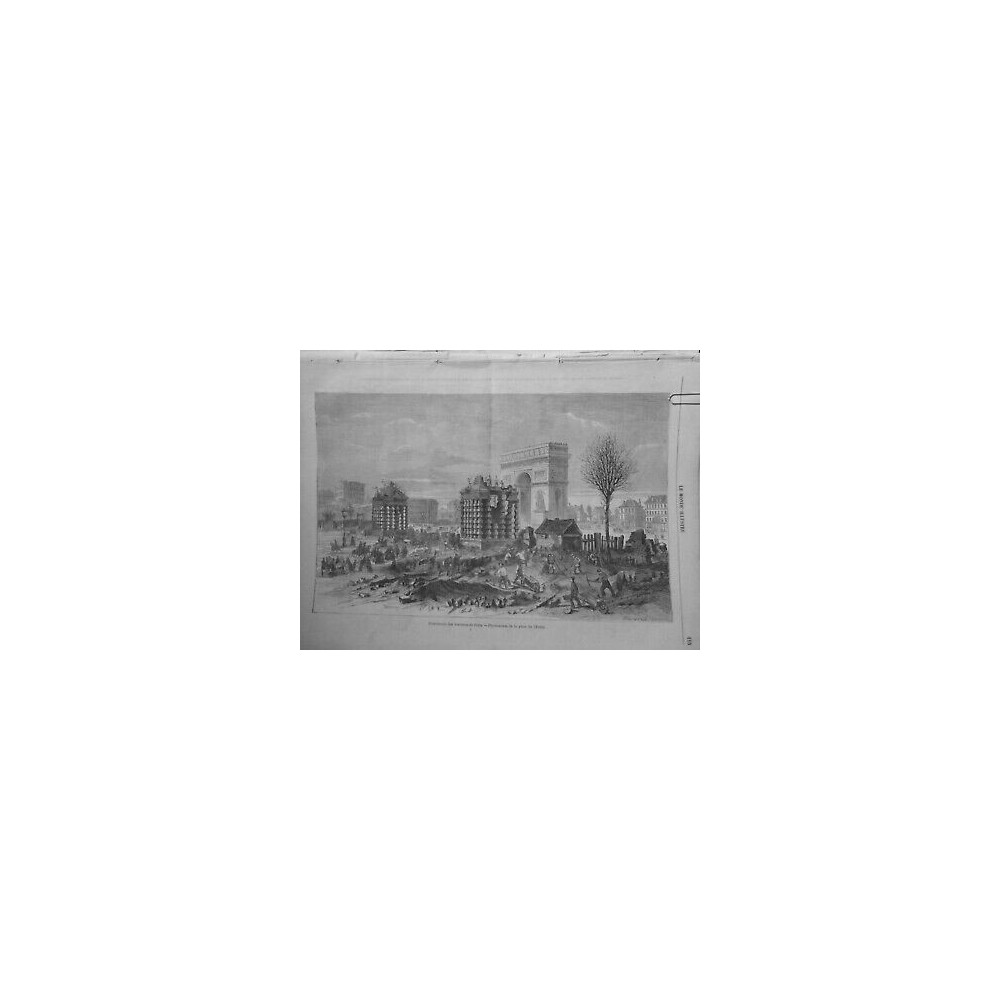 1860 MI PARIS EMBELISSEMENT DEMOLITION BARRIERES ASPECT PLACE ETOILE