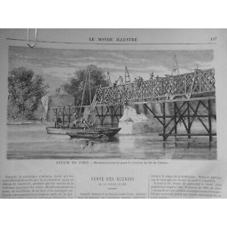 1871 MI PARIS DEMOLITION EMBELISSEMENT RECONSTRUCTION PONT CHEMIN FER CHATOU