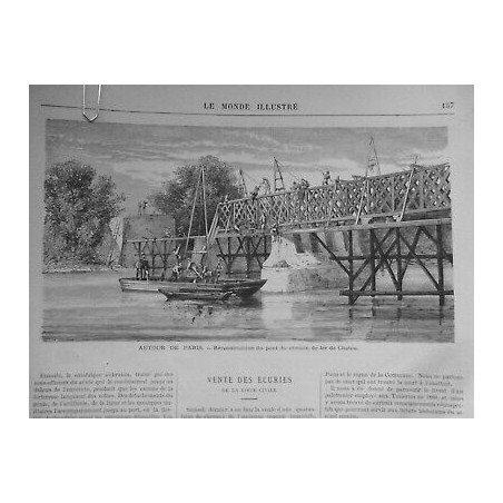 1871 MI PARIS DEMOLITION EMBELISSEMENT RECONSTRUCTION PONT CHEMIN FER CHATOU