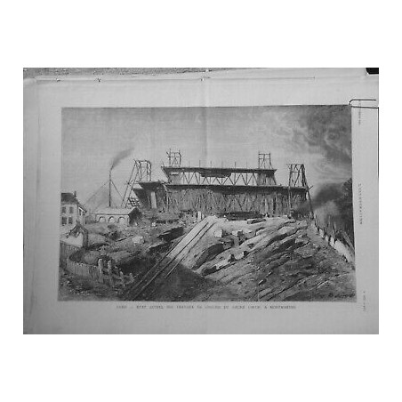 1882 I PARIS DEMOLITION EMBELLISSEMENT TRAVAUX EGLISE SACRE COEUR MONTMARTRE