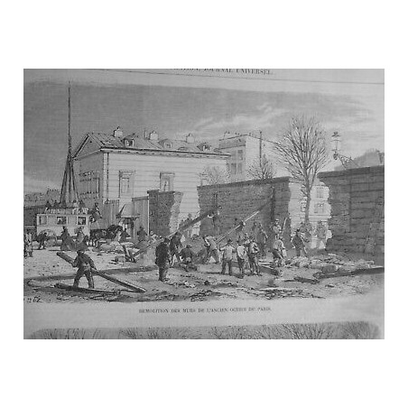 1860 I PARIS EMBELLISSEMENT DEMOLITION MURS ANCIEN OCTROI