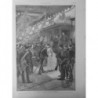 1885 I MARIAGE PRINCE ROYAL PORTUGAL RECEPTION PRINCESSE AMELIE DESSIN M.HAENEN