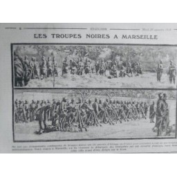 1914 1918 JV GUERRE SOLDAT NOIR TIRAILLEUR SENEGALAIS MARSEILLE ARME DEPART FRON