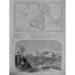 1868 UI ABYSSINIE ETHIOPIE CARTE EXPEDITION ANGLAISE POSTE EGYPTIEN FRONTIERE