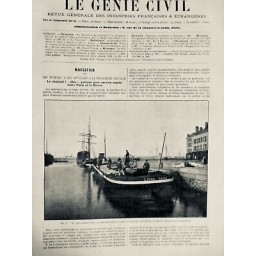 1895 GC NAVIGATION FLUVIALE MOTEUR GAZ PARIS HAVRE SEINE CHALAND PORTEUR