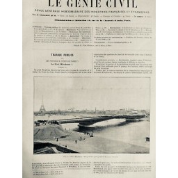 1896 GC PONTS PARIS MIRABEAU POUTRE HAUTEUR PASSAGE BATEAU TOUR EIFFEL