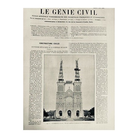 1896 GC CONSTRUCTION CATHEDRALE SAÏGON FLECHES METALLIQUES MONTAGE