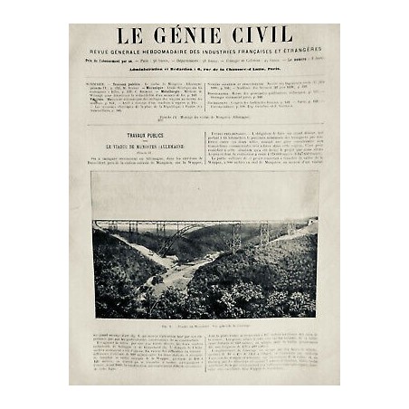 1898 GC VIADUC MÜNGSTEN ALLEMAGNE STRUCTURE METALLIQUE ARC