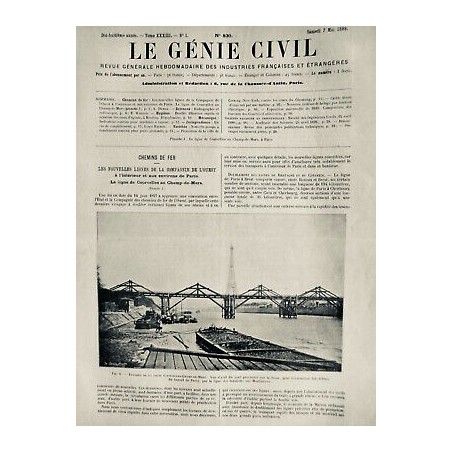 1898 GC CHEMIN FER LIGNE COURCELLES CHAMP MARS DEBLAIS TUNNEL PASSY TOUR EIFFEL