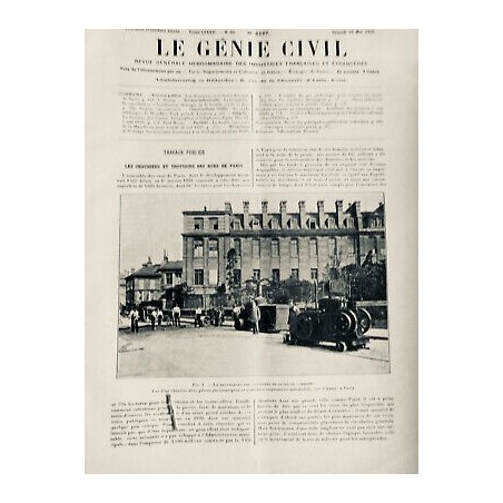 1923 GC CHAUSSEE TROTTOIR PARIS REVETEMENT ASPHALTE COMPRIMÉ