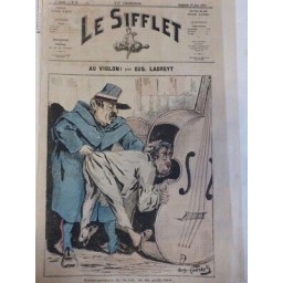 1888 CONTREBASSE LE SIFLET CARICATURE