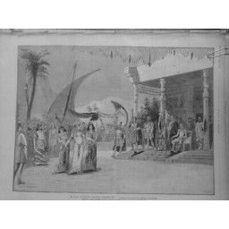 1890 CLEOPATRE THEATRE PORTE SAINT MARTIN ARRIVE MARC ANTOINE DESSIN M.MONDAN