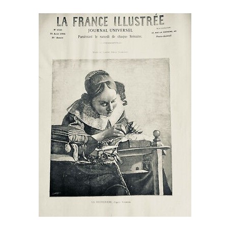 1894 FI DENTELLE DENTELLIERE TRAVAIL MANUEL FUSEAUX BOBINE FIL