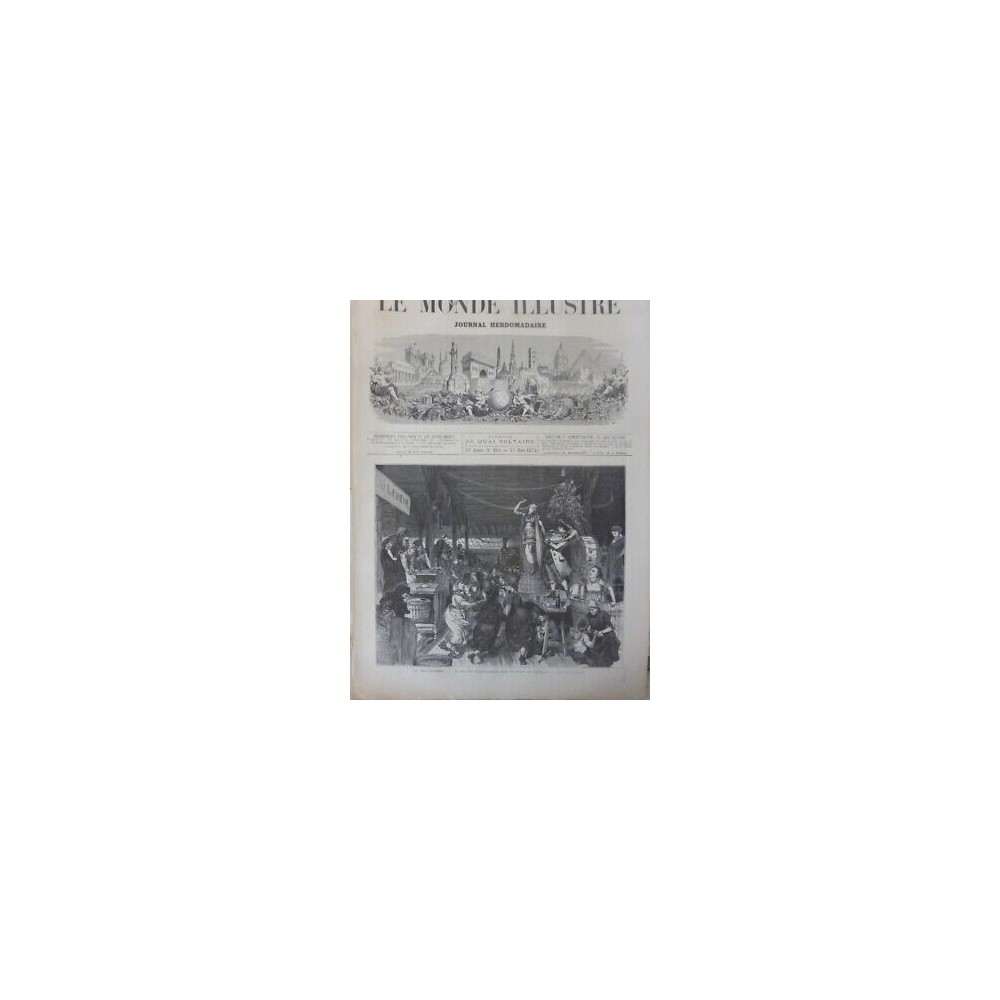 1874 MI CAREME FETE BLANCHISSEUSES LAVOIR PLAISANCE DESSIN VIERGE