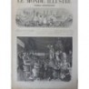 1874 MI CAREME FETE BLANCHISSEUSES LAVOIR PLAISANCE DESSIN VIERGE