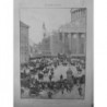 1893 PARIS MI CAREME ETUDIANTS BRULANT ROI CARNAVAL PLACE PANTHEON DESSIN GERAR