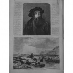 1865 UI  PORTRAIT RABIN TABLEAU REMBRANDT  CHERCHEURS CRABES