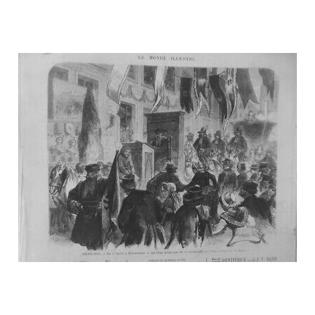 1872 CARNAVAL PAYS BAS ROTERDAM CHAR PRINCIPAL CAVALCADE CROQUIS VON ELLIOT