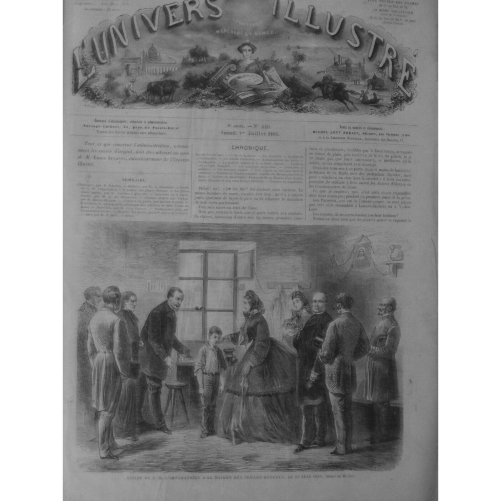 1865 UI  VISITE IMPERATRICE MAISON JEUNES DETENUS