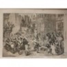 1860 BELGIQUE CARNAVAL ANVERS FOULE LIESSE CROQUIS VON ELLIOT