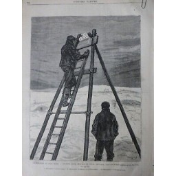 1876 EXPLORATEUR POLE NORD SUD APPAREIL MESURER FROID ANTARCTIQUE