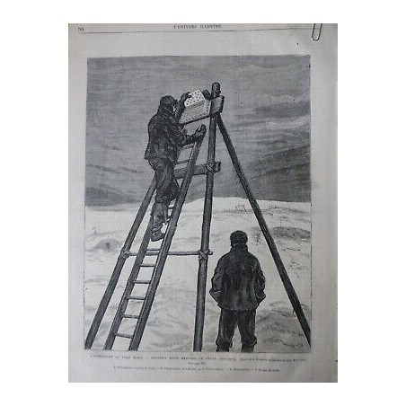 1876 EXPLORATEUR POLE NORD SUD APPAREIL MESURER FROID ANTARCTIQUE